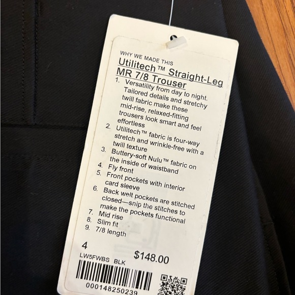 Lululemon Utilitech Straight-Leg MR 7/8 Trouser - Picture 2 of 2